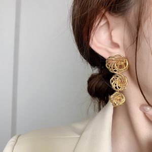 Earrings Designer For Women 2024 Personality Hollow Out 3D Ring Flower Tassel Earrings Chain With Box