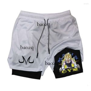 Men's Shorts 2023 Anime Running Men Fitness Gym Training 2 in 1 Sports Quick Dry Workout Jogging Double Deck Summer