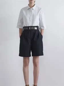 Damskie spodenki 2024 Letni bawełniane krótkie spodnie z kieszeniami z kieszeniami