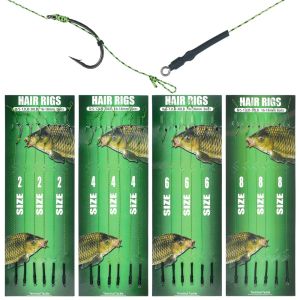 Ami da pesca 24/48 pezzi Ready Made Carp Rigs Spinato Amo da pesca Link con linea intrecciata Legato rig Feeder Leader Attrezzatura da pesca alla carpa