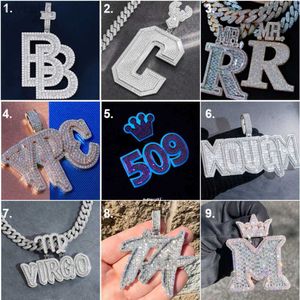 Colares de pingente Europeus e americanos gelados hip hop jóias moneybag homens hip hop colar pingentes personalizados moissanite pingente jóias colar 240302