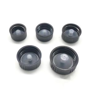 Bottles 100pcs 18mm 24mm 28400 Essential Oil Bottle Lid Screw Bakelite Cover Phenolic Resin Cap Transparent Inner Plug Black Plastic Top