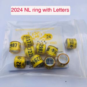 Ringe 2024 NL Taubenringe mit Buchstaben, Karten, Vogelring, 8 mm, 10 Stück
