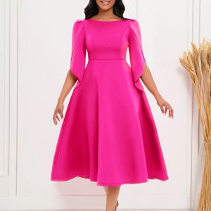 Dress Petal Sleeve Aline Dress African Long Dresses for Women 2023 Summer Sale Evening Party High Waist Robe Femme Plus Size Ladies