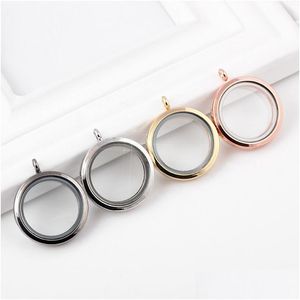 LACKETS Valentines Gift Magnetic Floating Charm Locket Diy Jewelry Transparent Glass Frame Box Lockets Pendants Drop Leverans smycken DHSH0