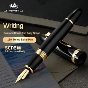 Jinhao Luxury 159 Fountain Pen High Quality Metal Inking Pens for Office Supplies School Stationery Writing 240229