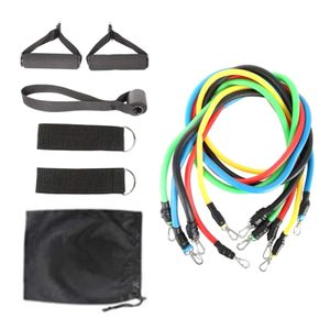 11pcs With Handle Ankle Strap Yoga Pilates Storage Bag Training Door Buckle Resistance Band Set Exercise Arm Leg 5 Tension 240226