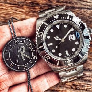 Luxury quality ARFactory 43mm red sea-dweller Ceramic 904L steel swiss eta2824 movement automatic mens black watches2851