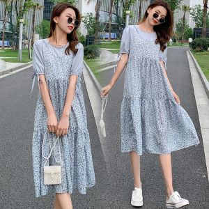 Dresses Maternity Nursing Dress Flowers Pregnancy Clothes Breastfeeding Chiffon Summer Maternity Gown Dress Women Elegant Half Sleeve