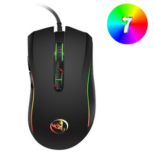 Wired Mouse Gaming 7 -knappar 3200DPI 7 Färger LED -optiska USB -spelare för spelare för spelare