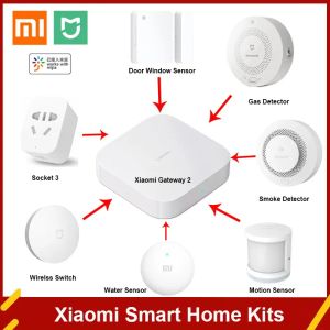 Kontroll Xiaomi Smart Home Kit Multimode Gateway 2 Hub Wireless Switch Door Human Body Water Smoke Sensor Bluetooth Version Control