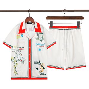 AA fashion Men's Tracksuits Multi Versions Pattern Letter Hawaii Style Beach Seaside Holiday Short Set Hip Hop Casual Shirts Shortpant Men Women Suit