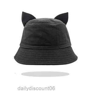 Beanieskull offss kepsar mode söt med katt öron ångad katearformad bröd streamer hink hatt herrar sommar solskyddsmedel mångsidig casual bassäng solkartonger8tx uj0