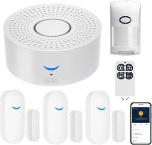 Tuya Wifi Sistema de Alarme de Casa Inteligente 433mhz Proteção de Segurança Contra Assaltantes Sirene de Alarme de Vida Inteligente Controle de Aplicativo Sem Fio Kits de Alarme de Casa 240219