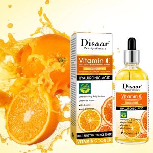 Tonerler Disaar C Vitamini C 100ml Yüz Toner Uzun Süreli Nemlendirici Dolu Işık Noktaları Pürüzlülüğü İyileştirin Hyaluronik Asit Yüz Özü