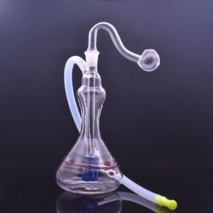 Łapacz popiołów 10 mm samica mini olej palnika Bongs Małe szklane bongs Bubblerecycler Paliwa Wody z męskim szklanym palnikiem oleju Bong i wąż