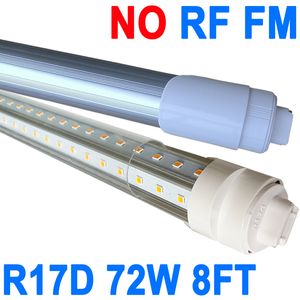 8ft R17D LED-rörljus, F96T12 HO 8 fot LED-glödlampor, 96 '' 8ft LED-butiksljus för att ersätta T8 T12 fluorescerande glödlampor, 100-277V ingång, kallvit 6000k, Clear Lens Crestech