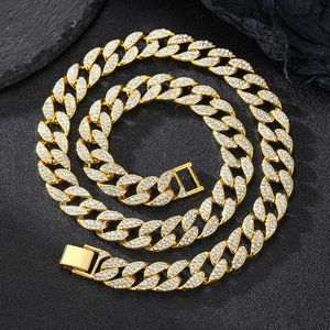 Neue Mode-Design Iced Out Vvs Moissanit Diamant Strass Gold Farbe Schmuck Hip Hop Männer Halskette Miami Kubanischen Link Kette