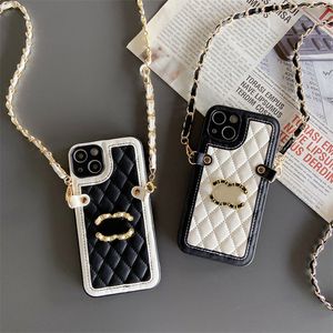 مصمم Crossbody Phone Cases Mens Womens 15Promax Fashion for iPhone 14 14plus Leather for iPhone 13 12Pro