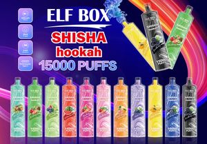 Original descartável puff shisha hookah puff 15k vapor descartável vape caneta cristal barra elf caixa 15000 puffs vaper 0% 2% 5% nicotina e cigarro