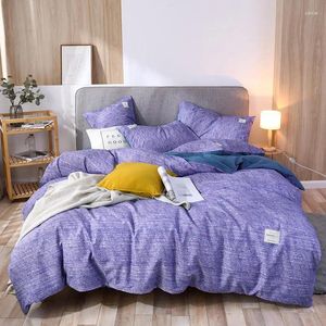 Bedding Sets Brushed Solid Color 4 Pieces Duvet Covers Four Seasons Bedspread Machine Wash Soft Breathable Quilt Comforter Cover Set