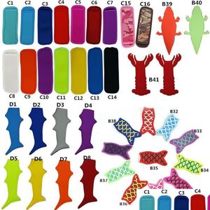 Glassverktyg Neoprene Zer Popsicle Holder Bags Mermaid and Shark Hummer Gecko Ice Pop Insator Sleeves återanvändbar Drop Delivery Home Dhygd