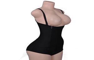 Sexy Bodycon Body Shapewear Zipper style ladies sweat vest Tummy Shaper slimming body sculpting clothing rubber waist corset high 8514566