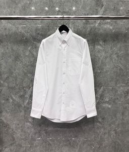 Полосатые руки Оригинальная мужская рубашка039s Однотонная белая тонкая хлопковая дизайнерская блузка с длинным рукавом Тонкая повседневная деловая деловая блузка высокого качества Korea4730445