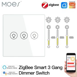 Kontrola Zigbee Multigang Smart Light Dimmer Switch Niezależna sterowanie Smart Tuya Kontrola aplikacji działa z Alexa Google Home 1/2/3