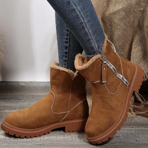 Snow Boots 382 Women Winter 2024 Woman Shooes Plus Veet Thickened Warm Cotton Shoes Fur Integrated Fashion Platform Female Bo 63