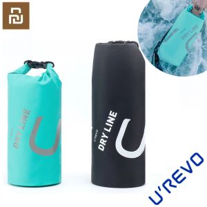 Controle Youpin Urevo 10L Bolsa à prova d'água com alça ajustável Bolsa com gancho para natação ao ar livre, acampamento, rafting, bolsa seca de armazenamento
