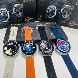 Z93 Pro Smart Watch Sensore da dito Schermo AMOLED rotondo Frequenza cardiaca Bussola Chiamata Bluetooth Pedometro Musica Pesce di legno Smartwatch da esterno Bracciale sportivo da uomo