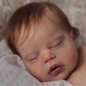 22inch Yeniden doğmuş bebek kiti Alexis uyuyan kız kız boyasız diy parçaları 240223
