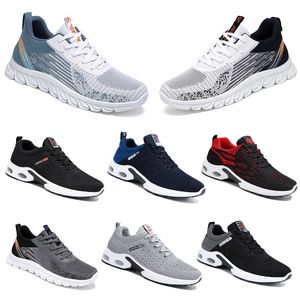 2024 Nya män Kvinnor Skor Vandring Running Flat Shoes Soft Sole Fashion Black White Red Bule Bekväm mode Antiskid Big Size Stängd tå