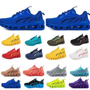 GAI 2024GAI Spring Men Shoes Running Flat Shoes Soft Sole Bule Grey New Models Fashion Color Blocking Sports Big Size 178