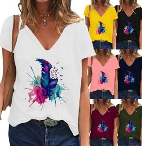 Women039S Tshirt Women Blouse Tops Amp Tees Plus Size Fashion Summertee Ladies Clotes Roas VneckグラフィックTSHIR5054878