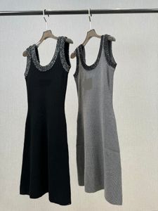 2226 XL 2024 Milan Runway Dress SPring Sleeveless Above Knee Brand Same Style Womens Dress Fashion High Quality qian