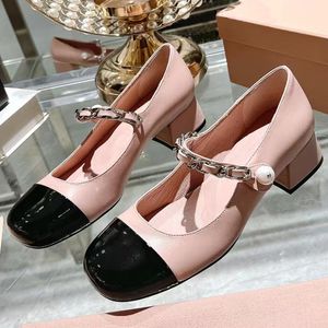 sweet women mary janes round toe patchwork high heels high quality one belt buckle strap lovely pear decor spring summer ladies outside dress pumps