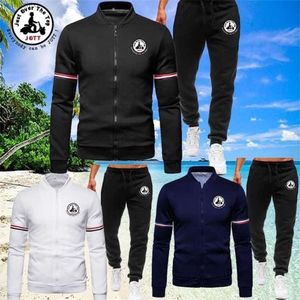 Mens Jott Impresso Cor Sólida Uniforme de Beisebol Jaqueta Esportiva de Duas Peças + Calças de Jogging Moda Tendência Casual Terno 211220