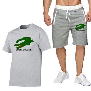 Sommarpopulära mäns t-shirt shorts kostym män sportdräkt utskrift avslappnad mode kortärmad t-shirt set män joggar kostym set