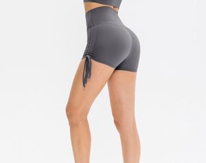 Aloyoga shorts kvinnor naken yoga tät montering hög midja höftlyft elastisk löpning träning fitness dragstring sportfickor 751