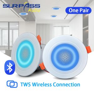Speakers Mini Bluetooth LED Light Ceiling Speaker 2.5 inch Downlight Colorful Ceiling Dimmable Music Lamp Loudspeaker with Remote Control
