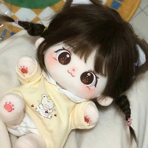 Miaomiao Cotton Doll Stock 20cm Interchangeable Baby Clothes Plush Doll Figure Doll Gifts to Girls 240223