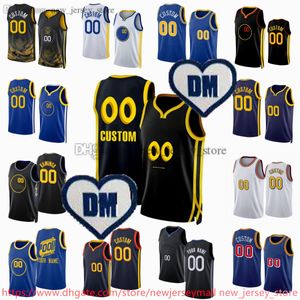 Custom 2023-24 Basketball 30 Stephen Curry Jersey 11 Klay Thompson 22 Andrew Wiggins 3 Chris Paul 5 Kevon Looney Draymond Green Cory Joseph Add DM Patch Shorts