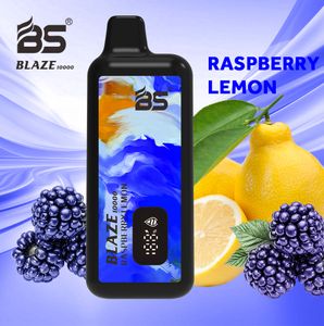 2024 Os mais recentes 10 sabores clássicos com 18ml E-Liquid Type-C recarregável extravagante piscando luzes LED descartáveis Ecig BS Blaze 10000 baforadas