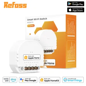 Kontroll Refoss WiFi HomeKit 1 Gang 1 Way Diy Smart Switch ModulLight Switch för Apple HomeKit Siri Alexa Google Home