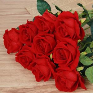 Silk Rose Artificial Flowers Real Like Rose Flowers Home Decorations For Wedding Party Birthday Room 8Colors For Välj 2024302