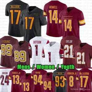 2024 New Terry McLaurin 13 Emmanuel Forbes Sam Howell Football Jersey Chase Young Jahan Dotson Daron Payne Jonathan Allen Tress Way Montez Sweat Brian Robinson Sea