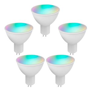 Controllo WiFi Smart Lampadina RGB+W+C Lampadina LED 5W GU5.3 Luce dimmerabile APP Telecomando Compatibile con Alexa Google Home