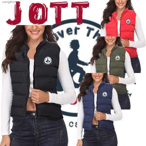 2024 Autumn Winter Jott Women Solid Loose Vest Stand Collar Long Jacket Cotton Padded Windproof Warm Waistcoat